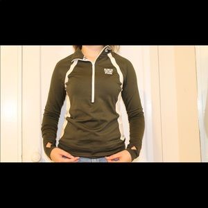 Green athletic pullover